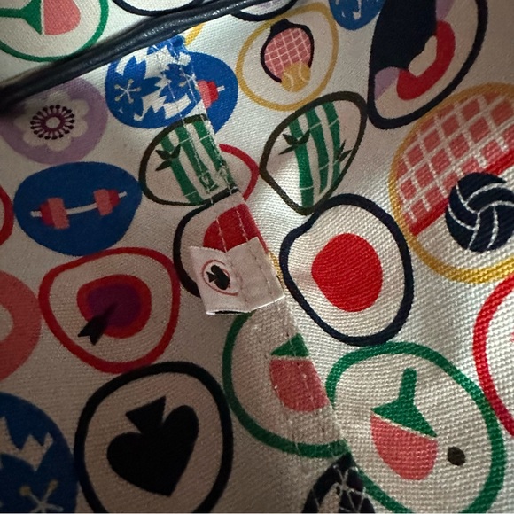 Designer Handbag Kate Spade Rare Patent Canvas Crossbody Tote Bag w/Dust Cover - Picture 15 of 17